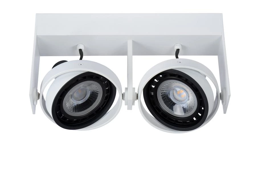 Lucide GRIFFON - Ceiling spotlight - LED Dim to warm - GU10 (ES111) - 2x12W 2200K/3000K - White - turned off